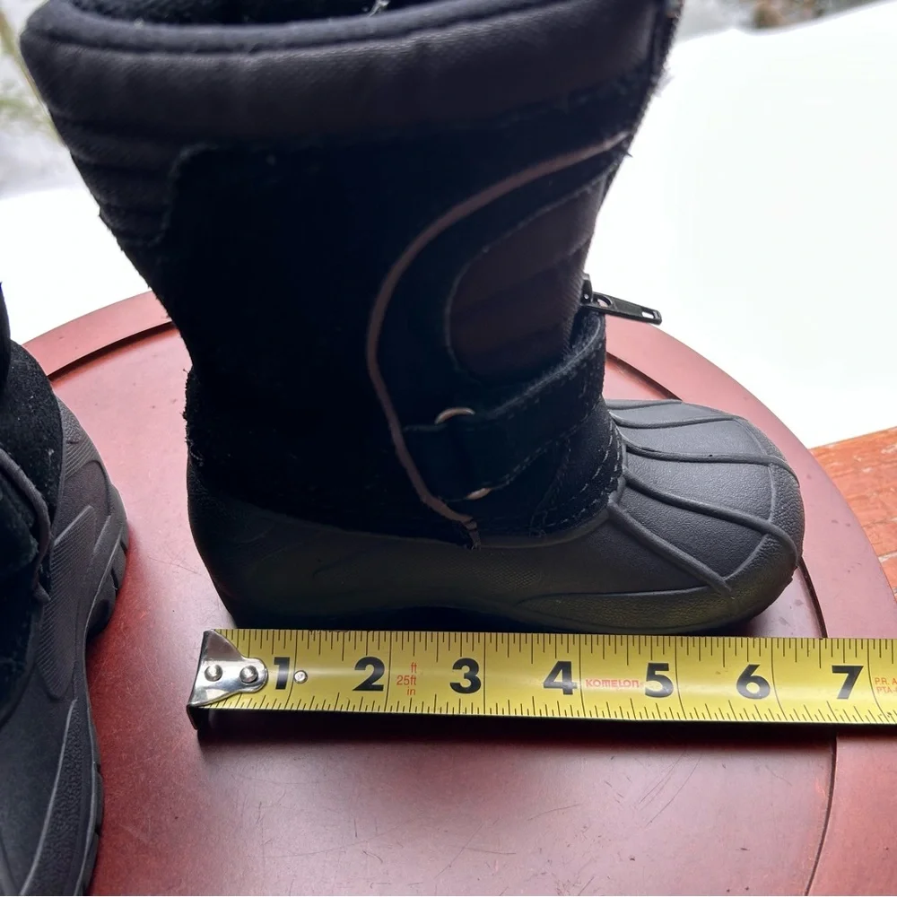 Totes Black Winter Snow Boots | Little Kid Size 6 | Toddler Waterproof Zip Up